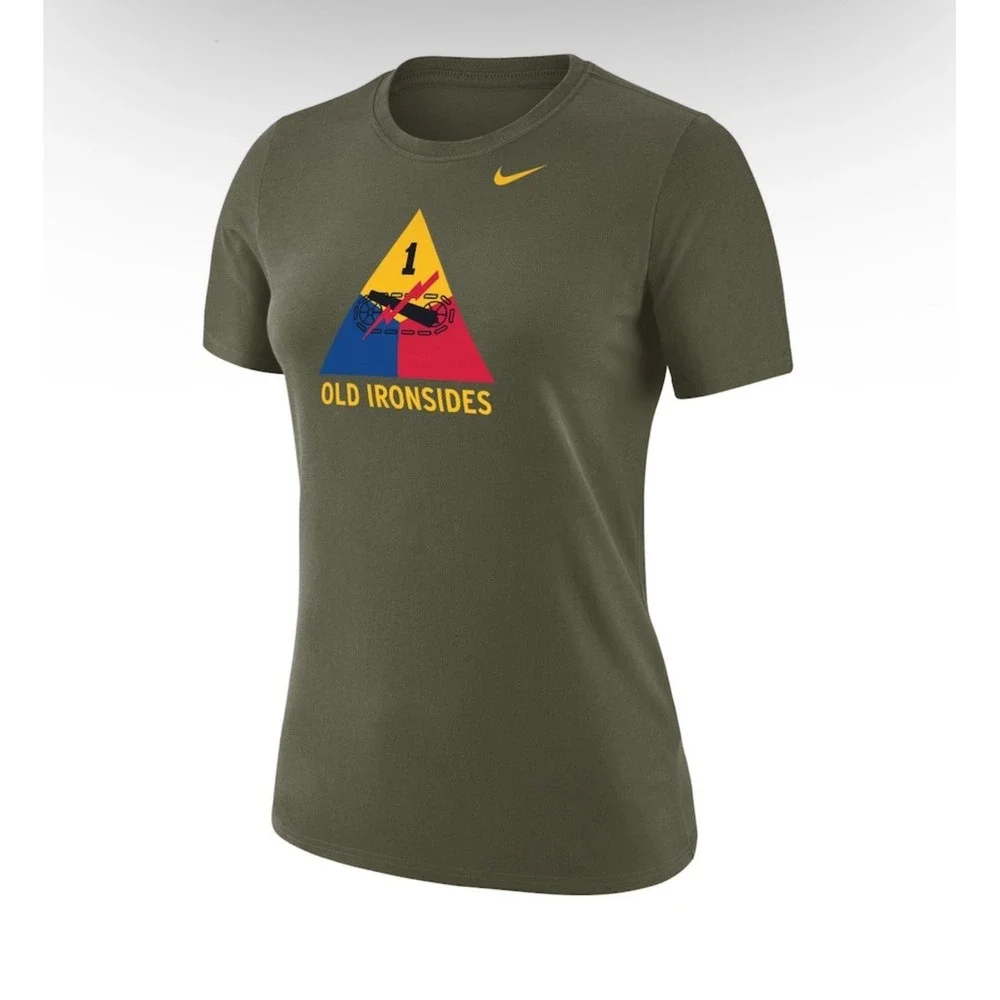 Nike Army Black Knights Women's T-shirt 1st Armored Division Old Ironsides Sz S
